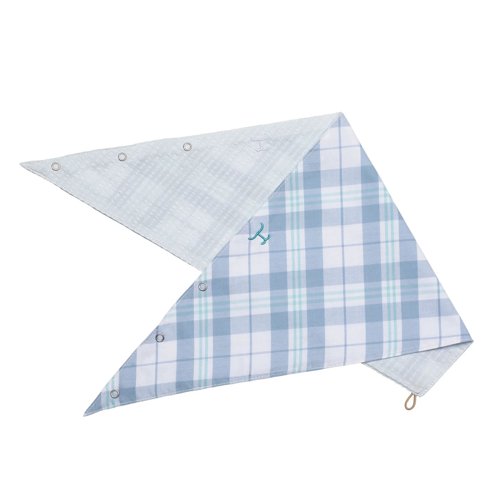 Just Country Wmns Carlee Double Sided Scarf Bluebell and White Plaid/Arctic Ice