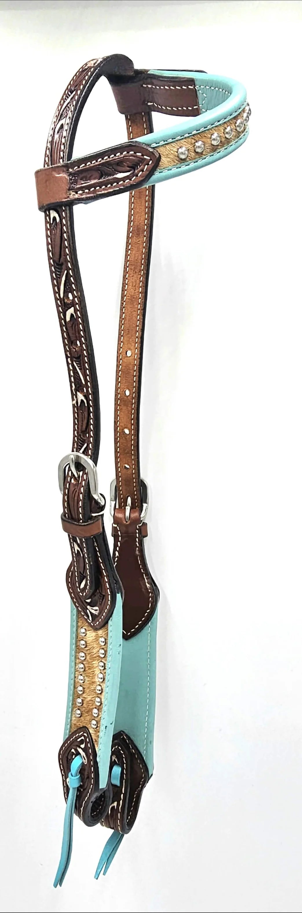 Smooth Like Cactus One Ear Carved Leather Bridle