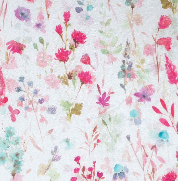 Just Country Wms Abbey Full Button Print Workshirt White Wildflowers/Orchid