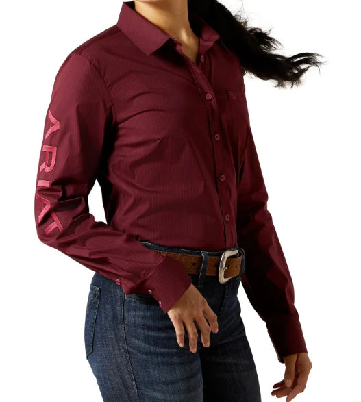 Ariat Wms Team Kirby Stretch LS Shirt Port Royale Stripe