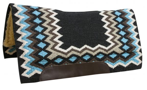 Showman Contoured Cutter Style Wool Top Saddle Pad with Diamond Pattern | Horse Supplies - Western Pad | Saddleworld Ipswich