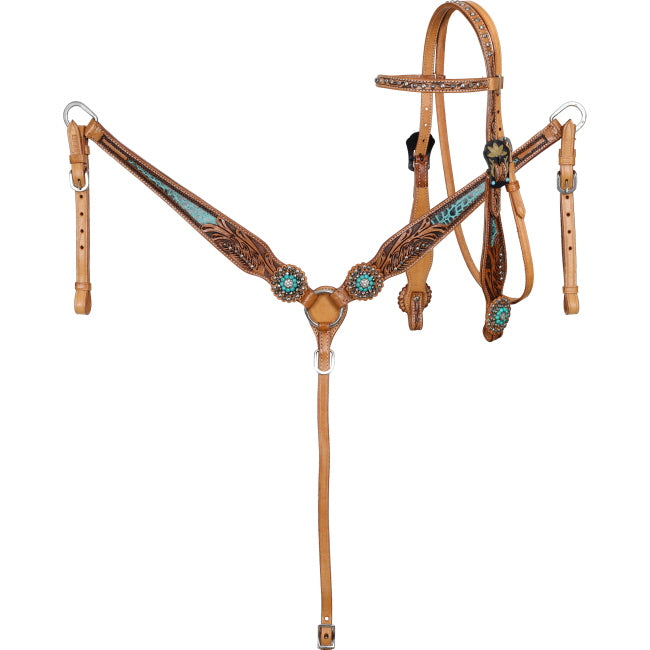 Showman Everglade Bridle and Breastplate Set | Horse SUpplies - BRidle | Saddleworld Ipswich