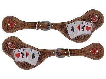 Showman Riders Luck Ladies Tooled Leather Spur Strap | Rider Wear - Spurs | Saddleworld Ipswich