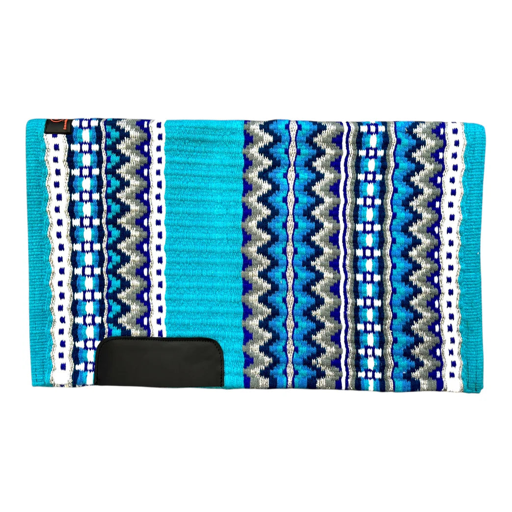 Smooth Like Cactus Premium Wool Show Pads - Aqua Sparkle | Horse Supplies - Western Pad | Saddleworld Ipswich