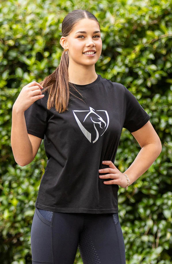 Bare Silver Logo T Shirt - Black -Black Friday Sales