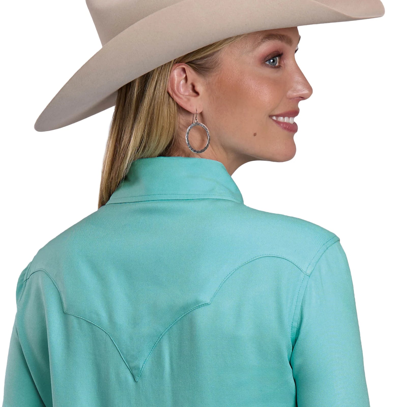 Stetson Wms Collection LS Shirt Solid Blue | Country Clothing - Ladies Shirt | Saddleworld Ipswich
