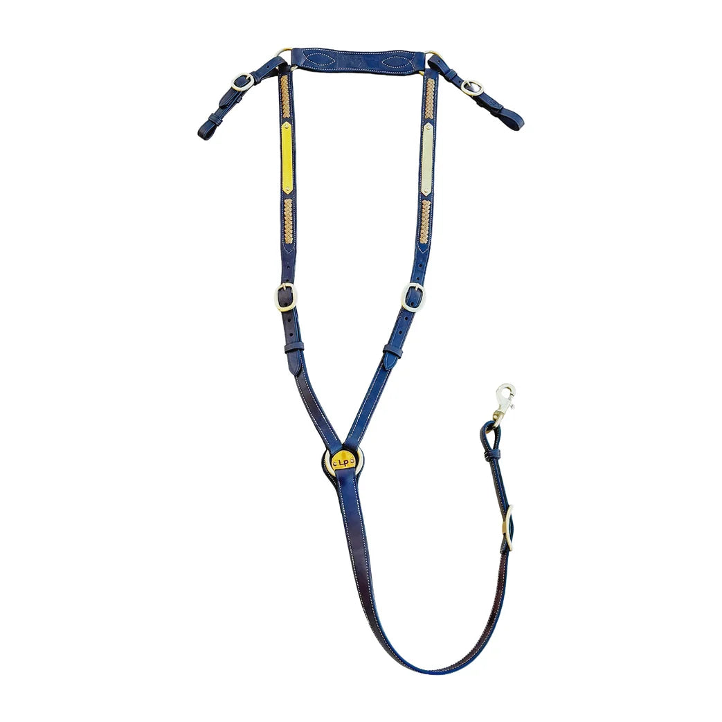 Toprail Diamond Show Plaque Breastplate with Gold Plait | Horse Supplies - Breastplate | Saddleworld Ipswich
