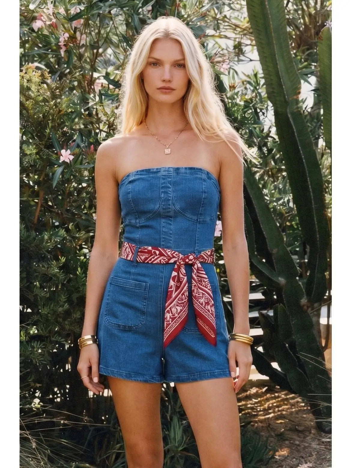 Washed Denim Tube Romper | Country CLothing - Romper | Saddleworld Ipswich