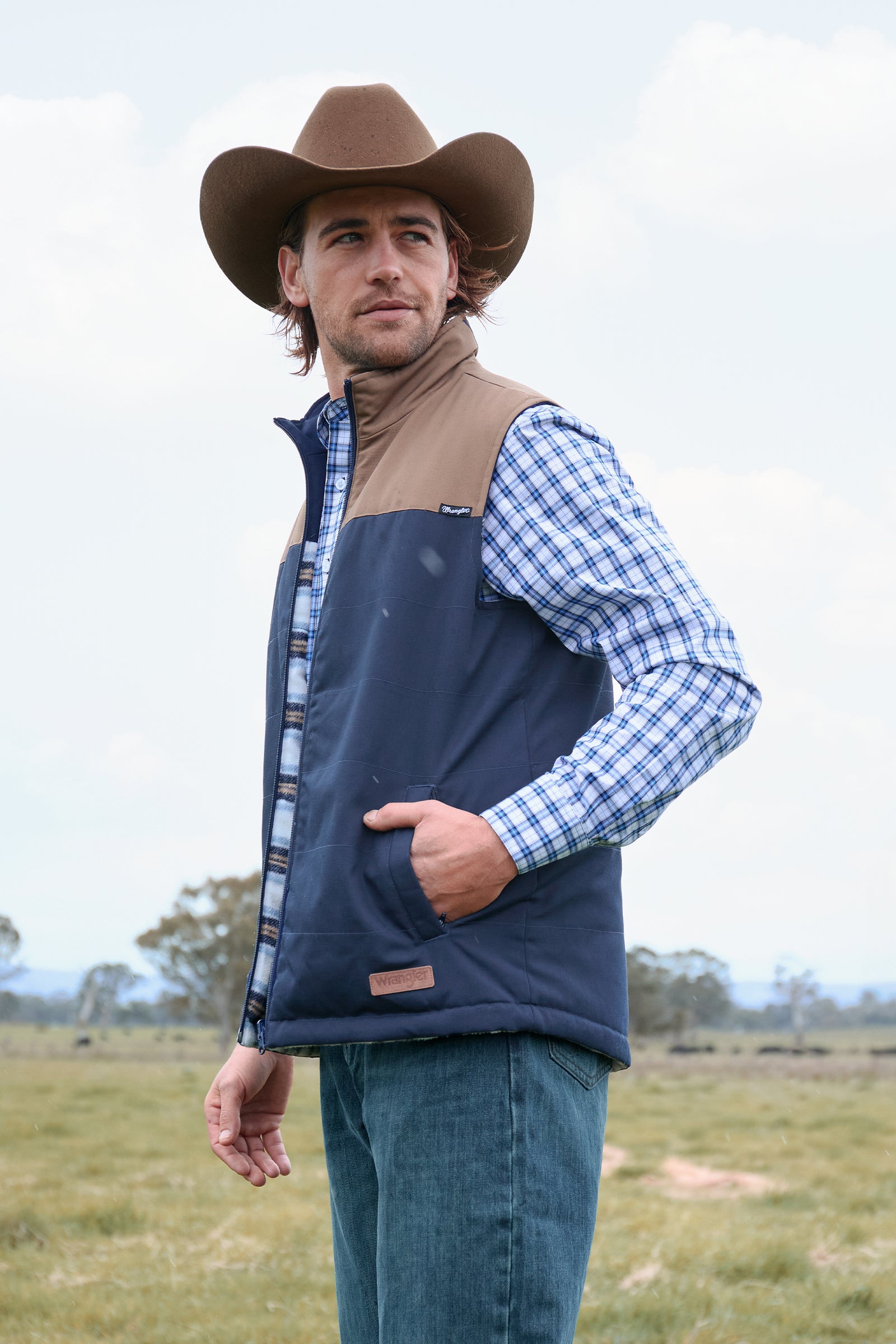 Wrangler Mens Dean Reversible Vest | Country Clothing - Mens Vest | Saddleworld Ipswich