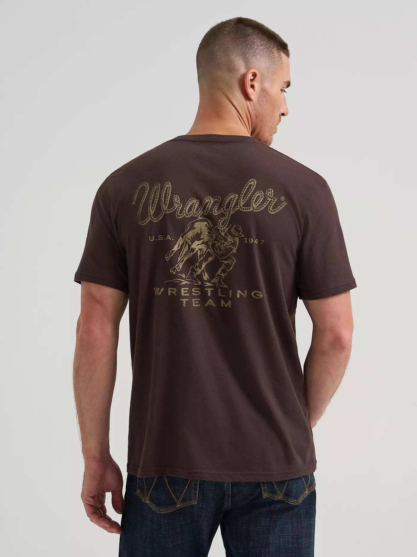 Wrangler Rodeo Wrestling Team Graphic T Shirt | Country Clothing - Mens T Shirt Saddleworld Ipswich