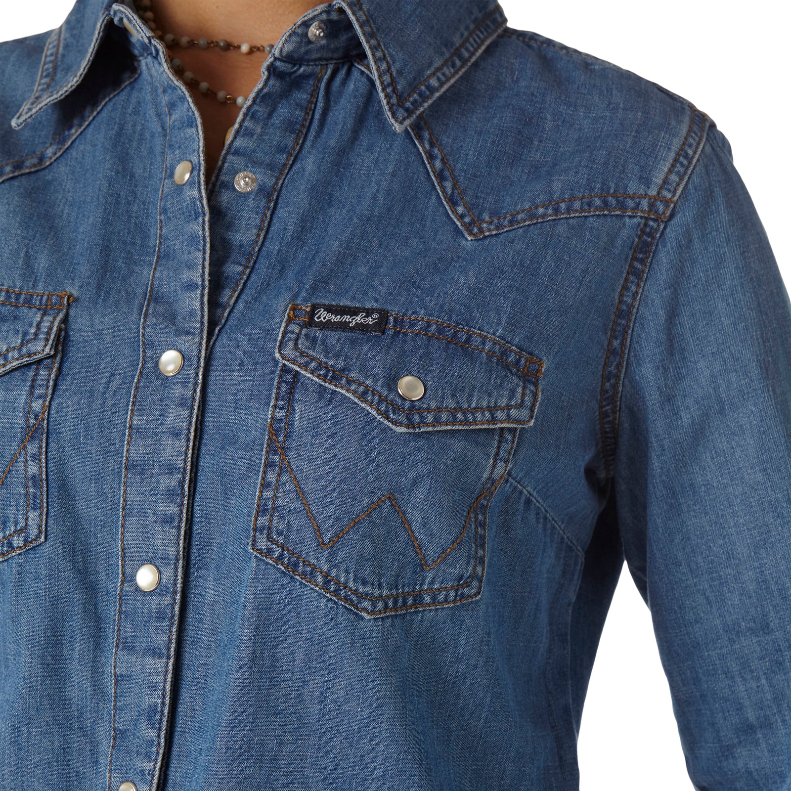 Wrangler Wmns Classic Fit Denim Shirt | Country Clothing - Shirt | Saddleworld Ipswich