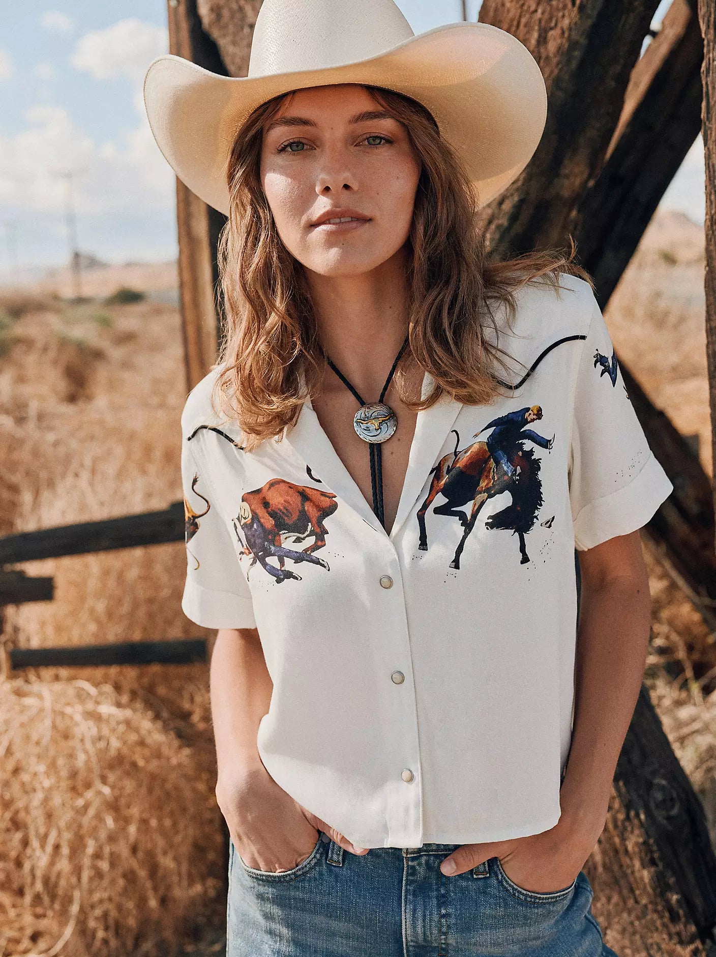 Wrangler X Lainey Wilson Camp Shirt | Country Clothing - Ladies Shirt | Saddleworld Ipswich