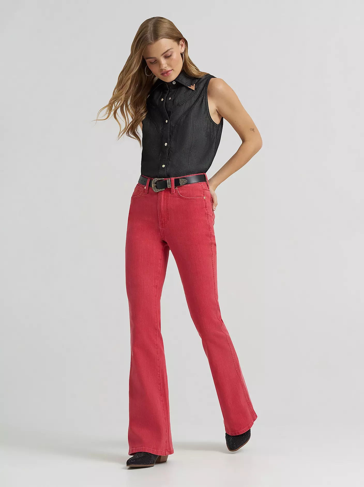 Wrangler X Lainey Wilson Lainey Red Flare Jean | Country Clothing - Ladies Jeans | Saddleworld Ipswich