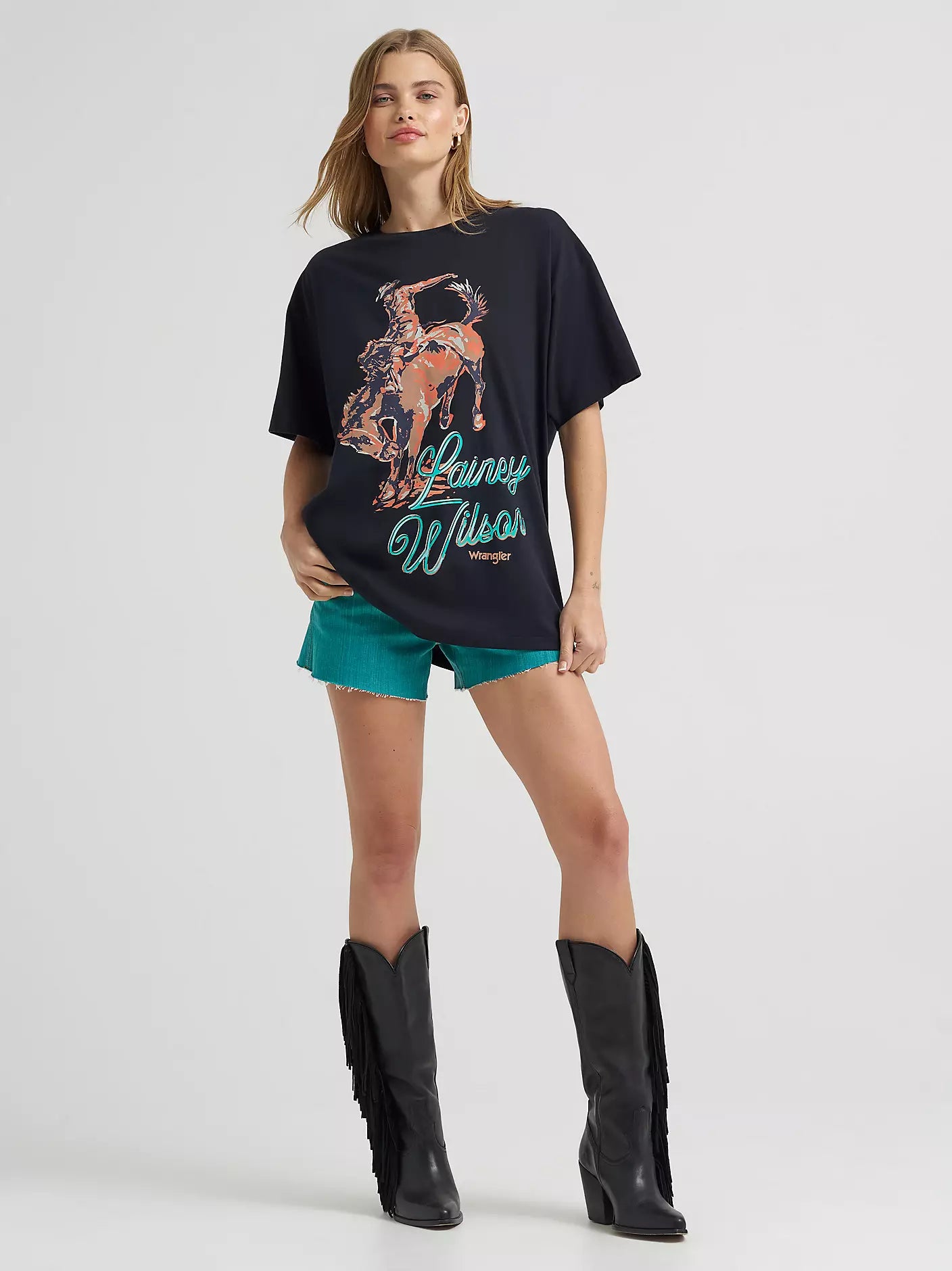 Wrangler X Lainey Wilson Wmns Work Dont Work SS Tee | Country Clothing - ladies T Shirt | Saddleworld Ipswich
