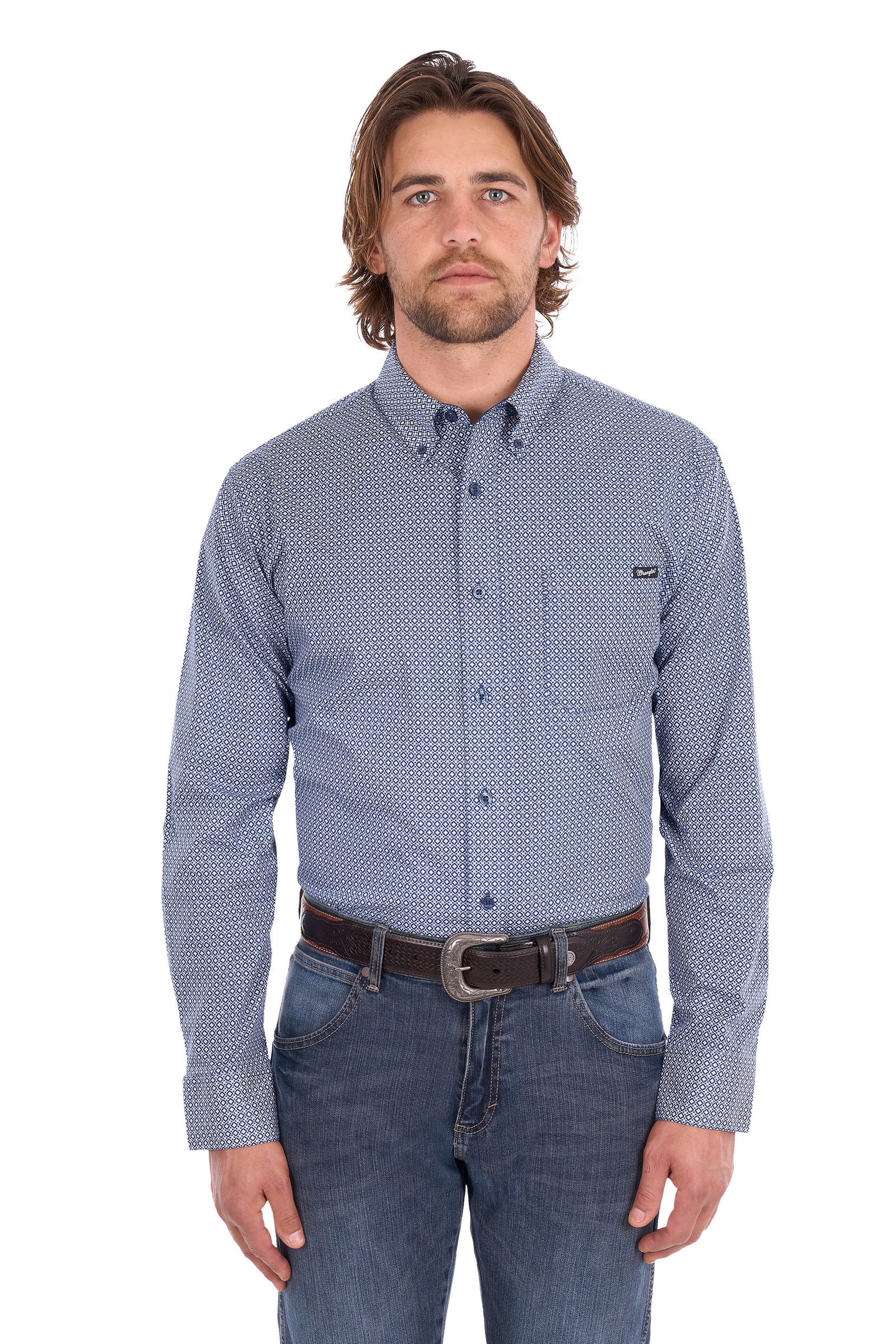 Wrangler Mens Gary 1 Pkt LS Shirt