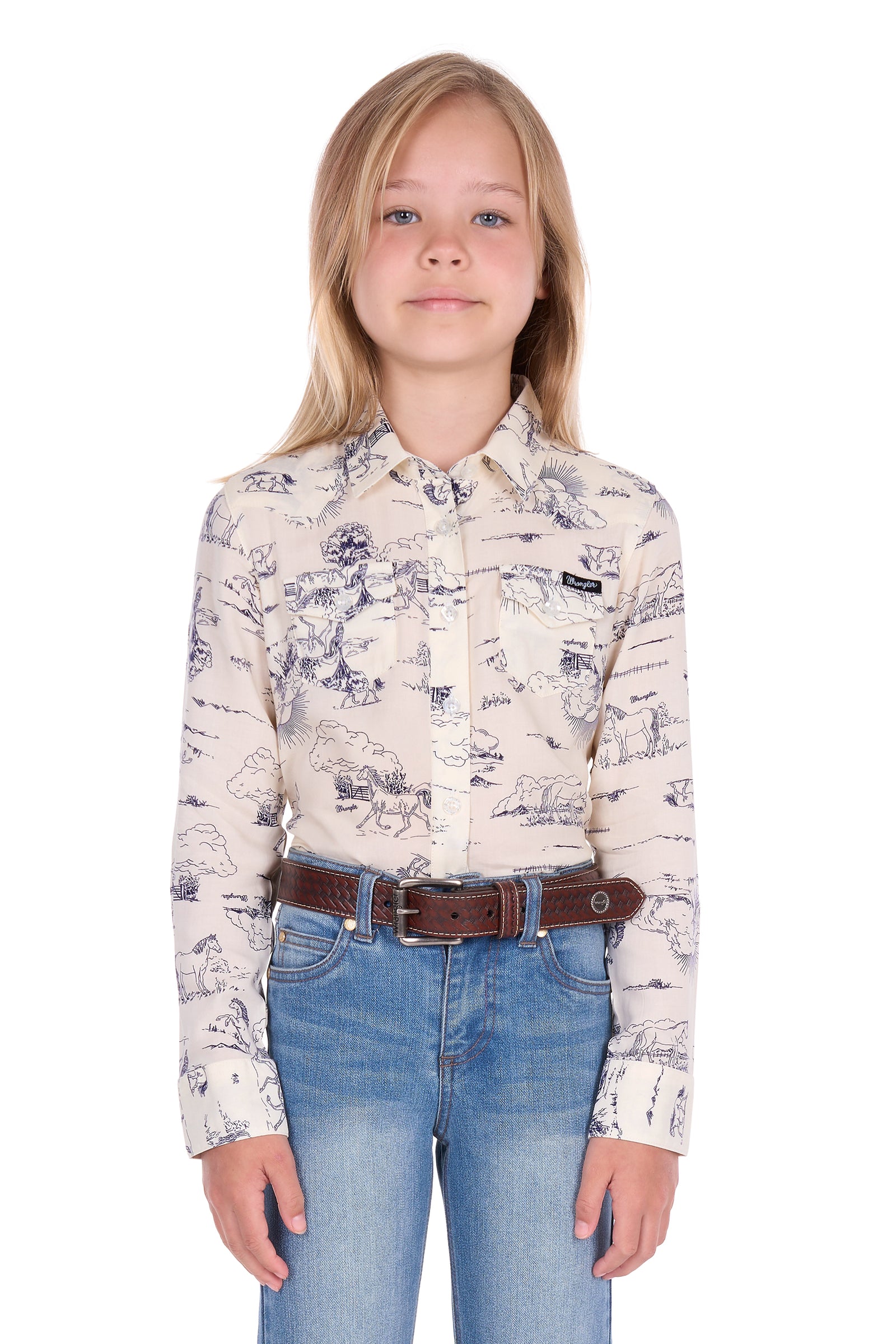 Wrangler Girls Ivory LS Shirt