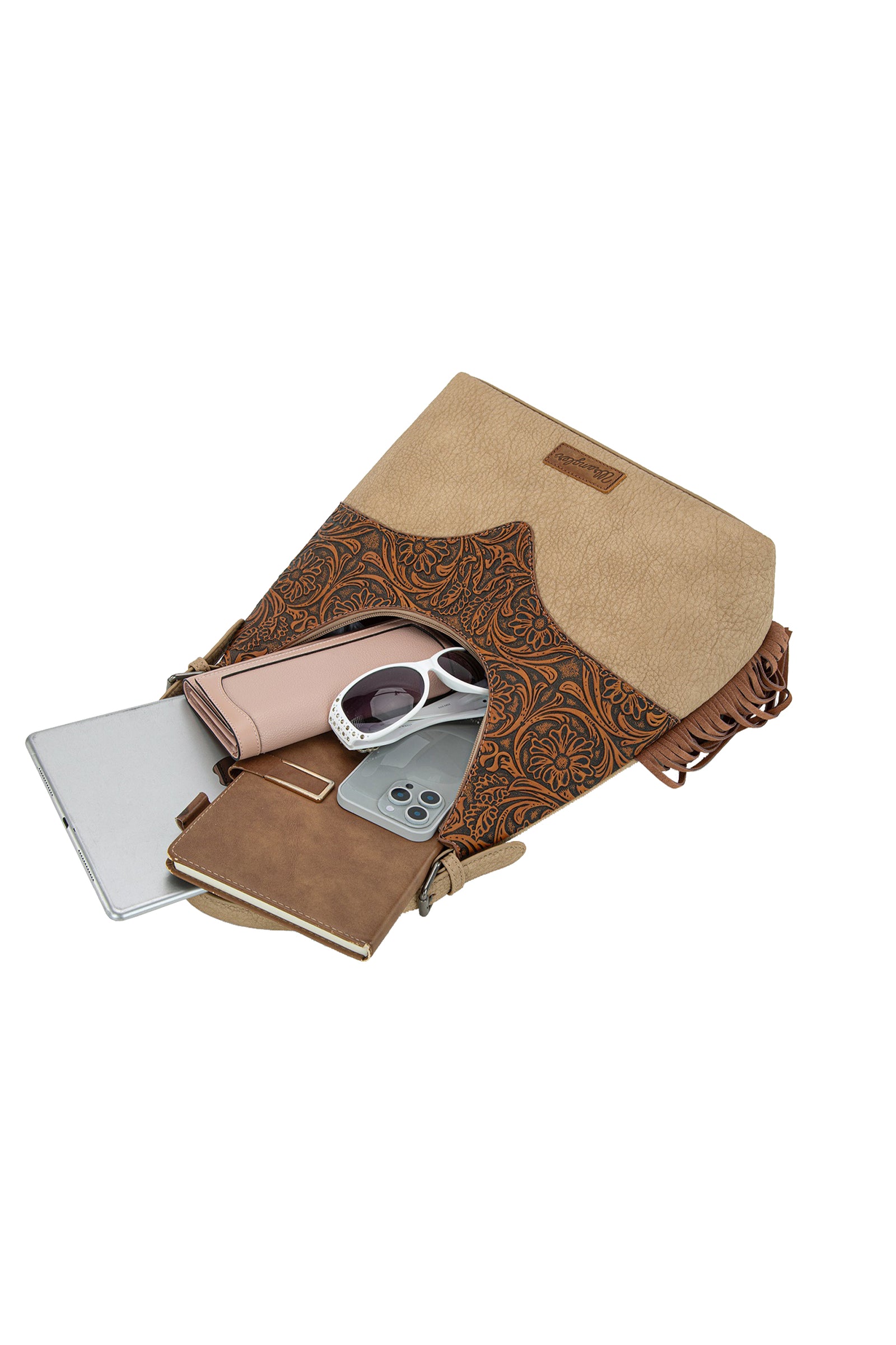 Wrangler Tooled Fringe Shoulder Bag