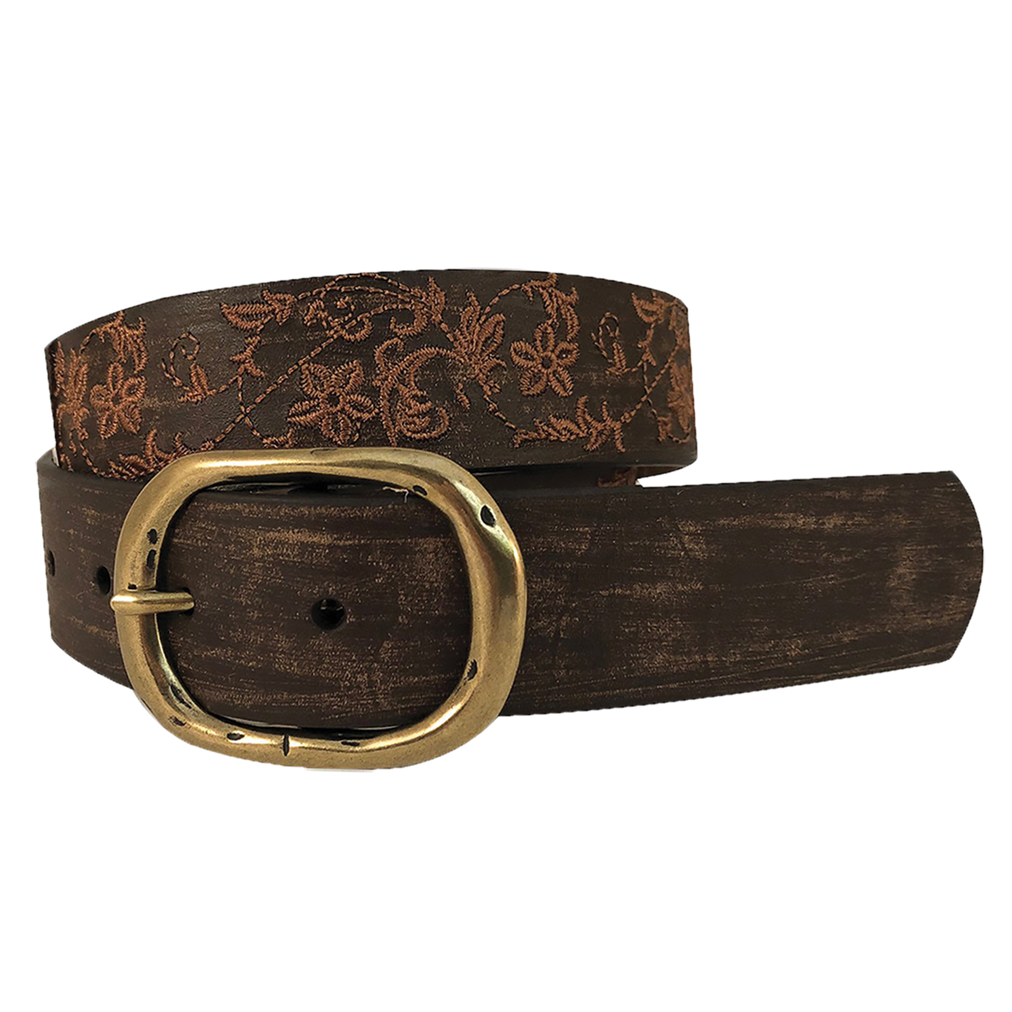 Roper Wms Belt 1.5in Genuine Leather Brown
