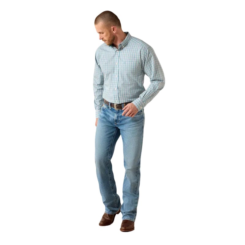 Ariat Mns Wrinkle Free Antonio Classic Fit LS Shirt Angel Blue Plaid