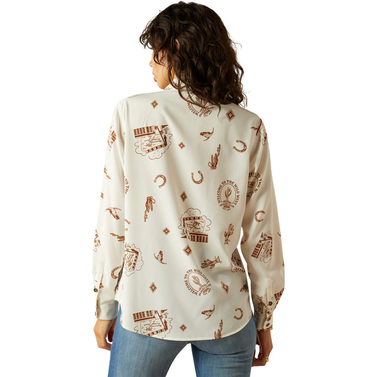 Ariat Wms Homestyle Button Up LS Shirt Road Trip Print