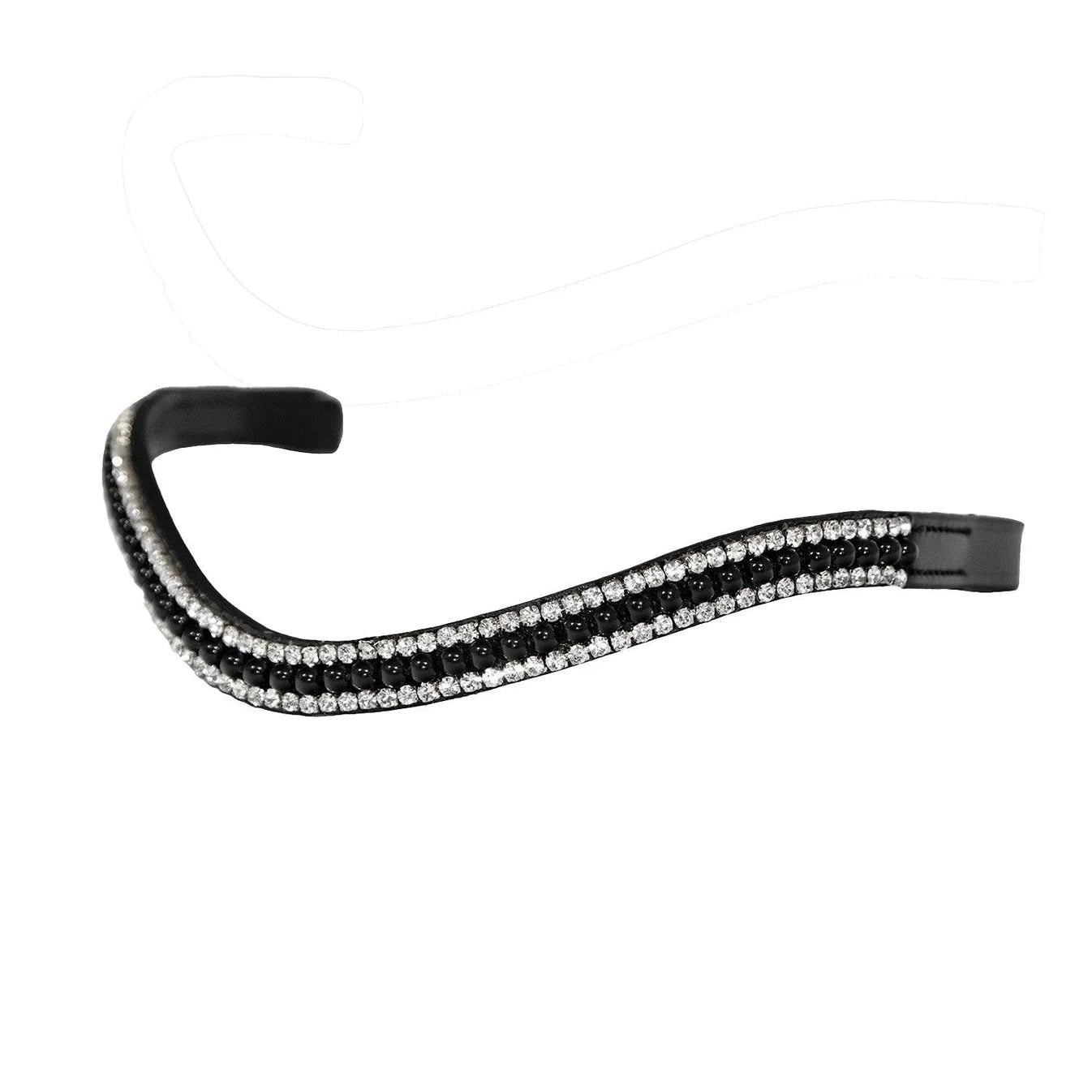 Flexible Fit Black Pearl with Clear Crystal Wave - Black Browband