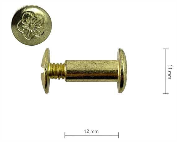 Chicago Screw Floral Patterned Head 12mm