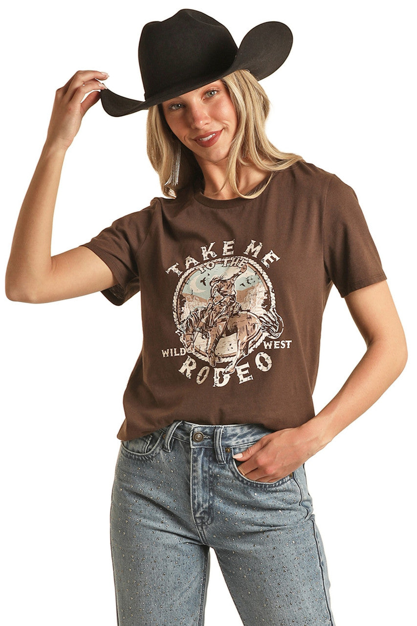 Rock and Roll Take Me To The Rodeo Graphic T Shirt