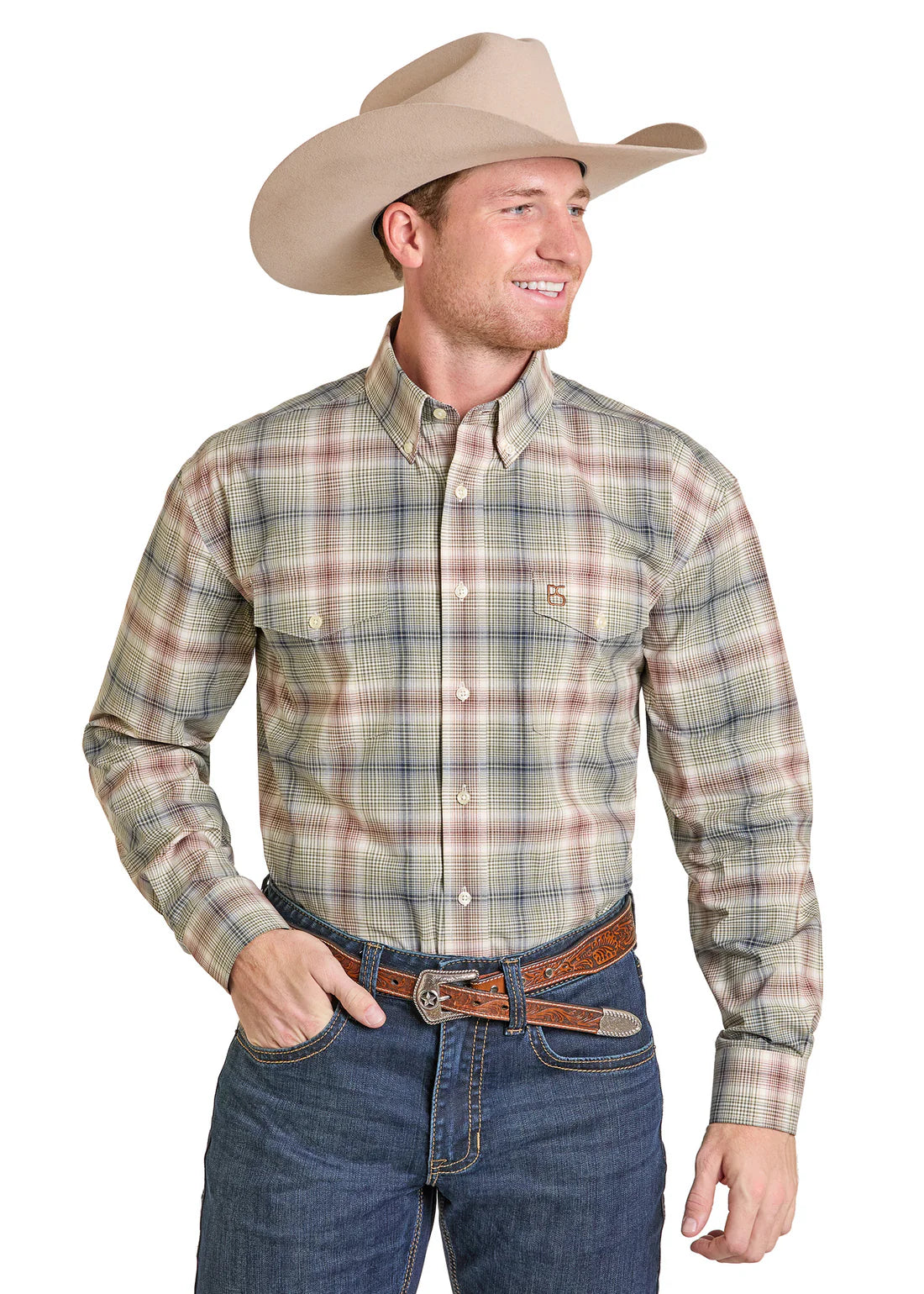 Panhandle Ombre Plaid Long Sleeve Shirt