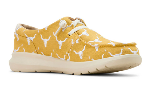 Ariat Wmns Hilo Doodle Mustard Steer Heads - Black Friday Sales