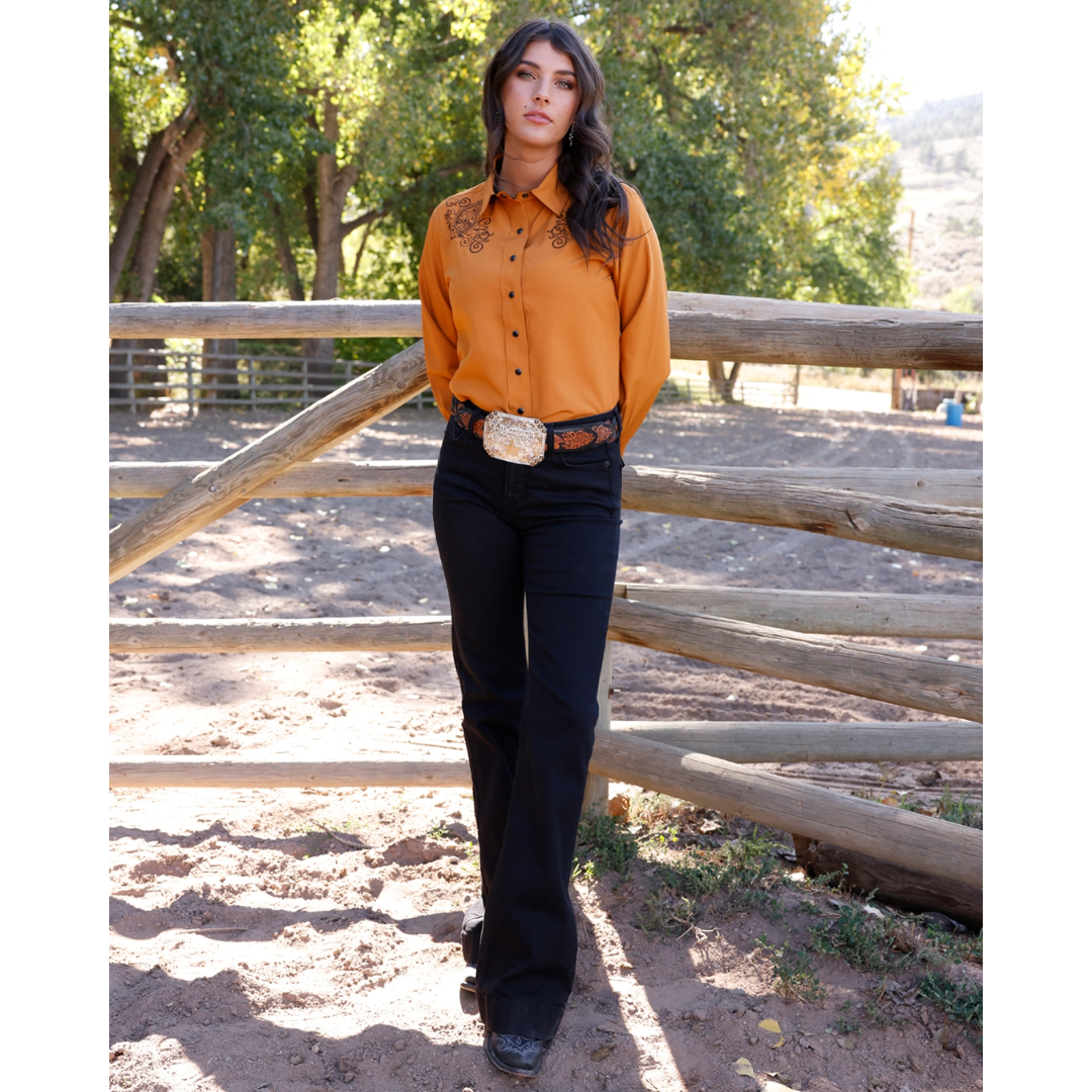 CruelGirlWmnsCopperSolidShirt | Country Clothing - Ladies Shirt | Saddleworld Ipswich