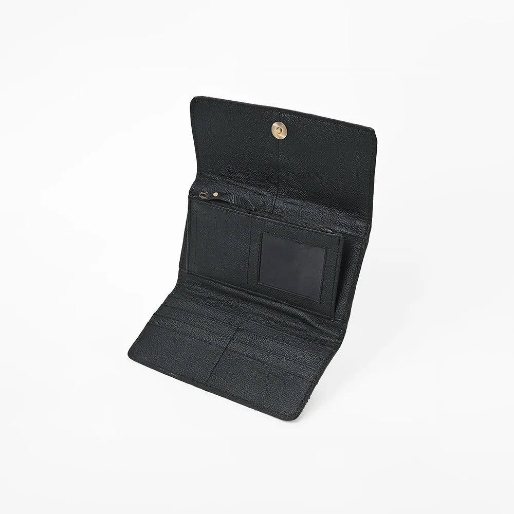 Ohlay Western Hair On Hide Hand Tooled Wallet