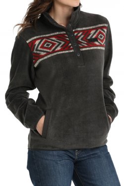 Cinch Ladies Fleece Pullover - Charcoal- Winter Black Friday Sale