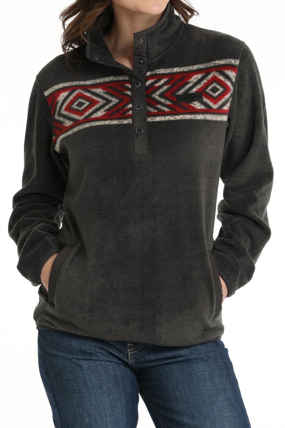 Cinch Ladies Fleece Pullover - Charcoal- Winter Black Friday Sale