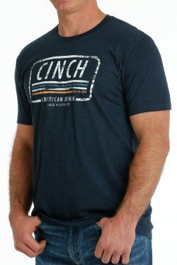 Cinch Mens Navy American Denim Logo T Shirt