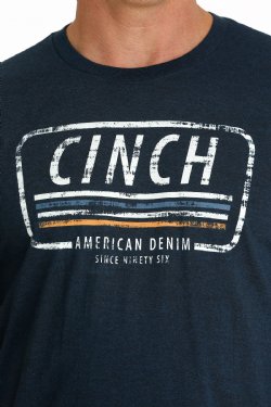 Cinch Mens Navy American Denim Logo T Shirt