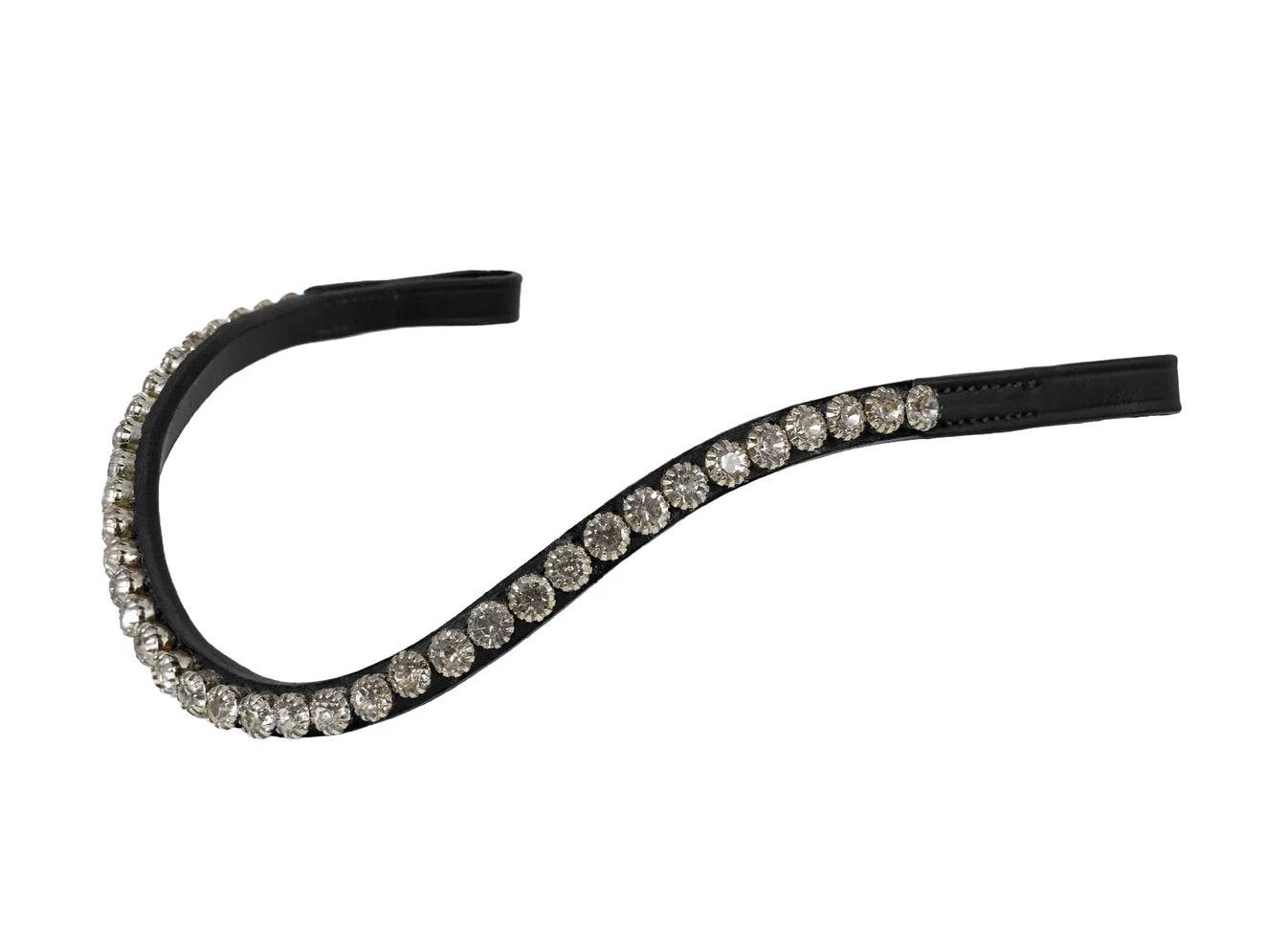 Flexible Fit Single Row Crystal Deep Wave - Black Browband