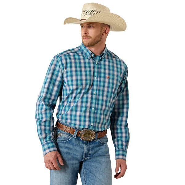 Ariat Mns Pro Sereis James Classic Fit LS Shirt White Plaid