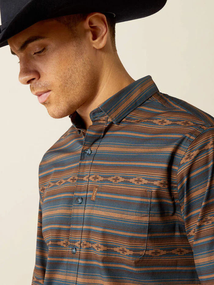 Ariat Mns Mayor Modern Fit LS Shirt Turquoise