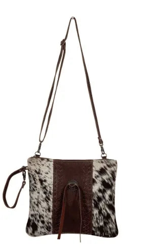 Rosalinda Cross Stitched Leather and Hairon Bag