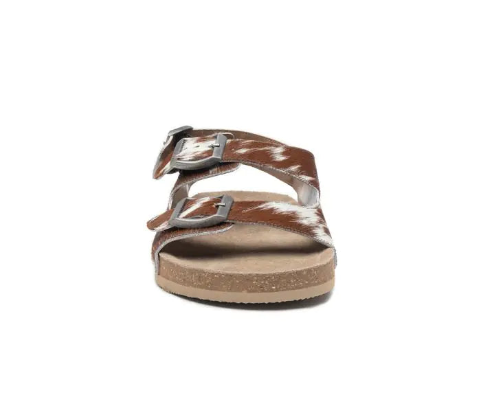Mountain Path Leather sandals in Brown and Light Hair on Hide - End of Summer Sales