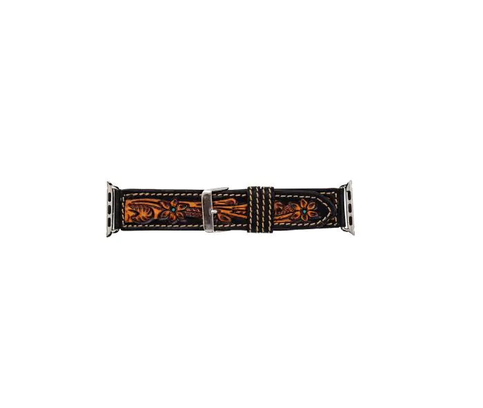 Fox Trail Hand-tooled Leather Watchband