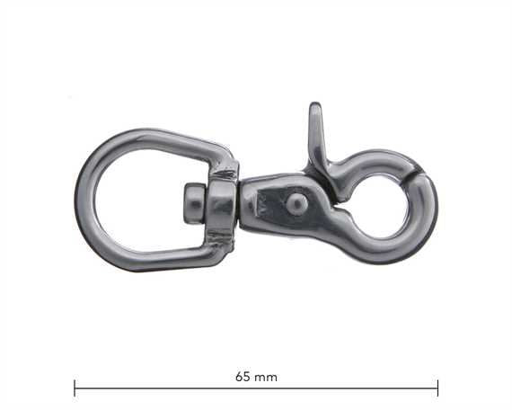 Scissor Hook Swivel Round Eye Stainless Steel 65mm Long