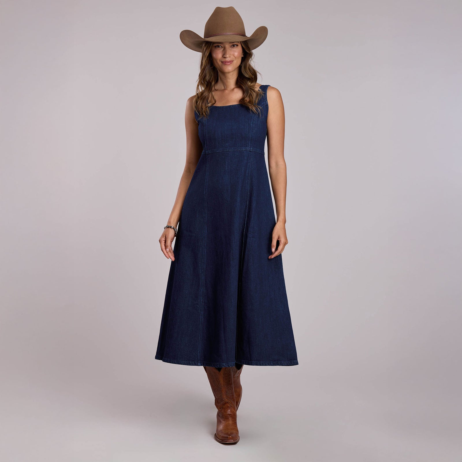 Stetson Wmns Colleciton Sleeveless Dress Solid Blue