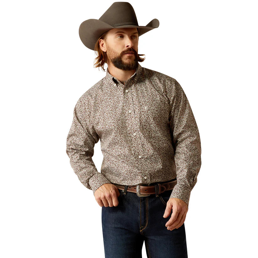 Ariat Mns Wrinkle Free Gerard LS Shirt Brown