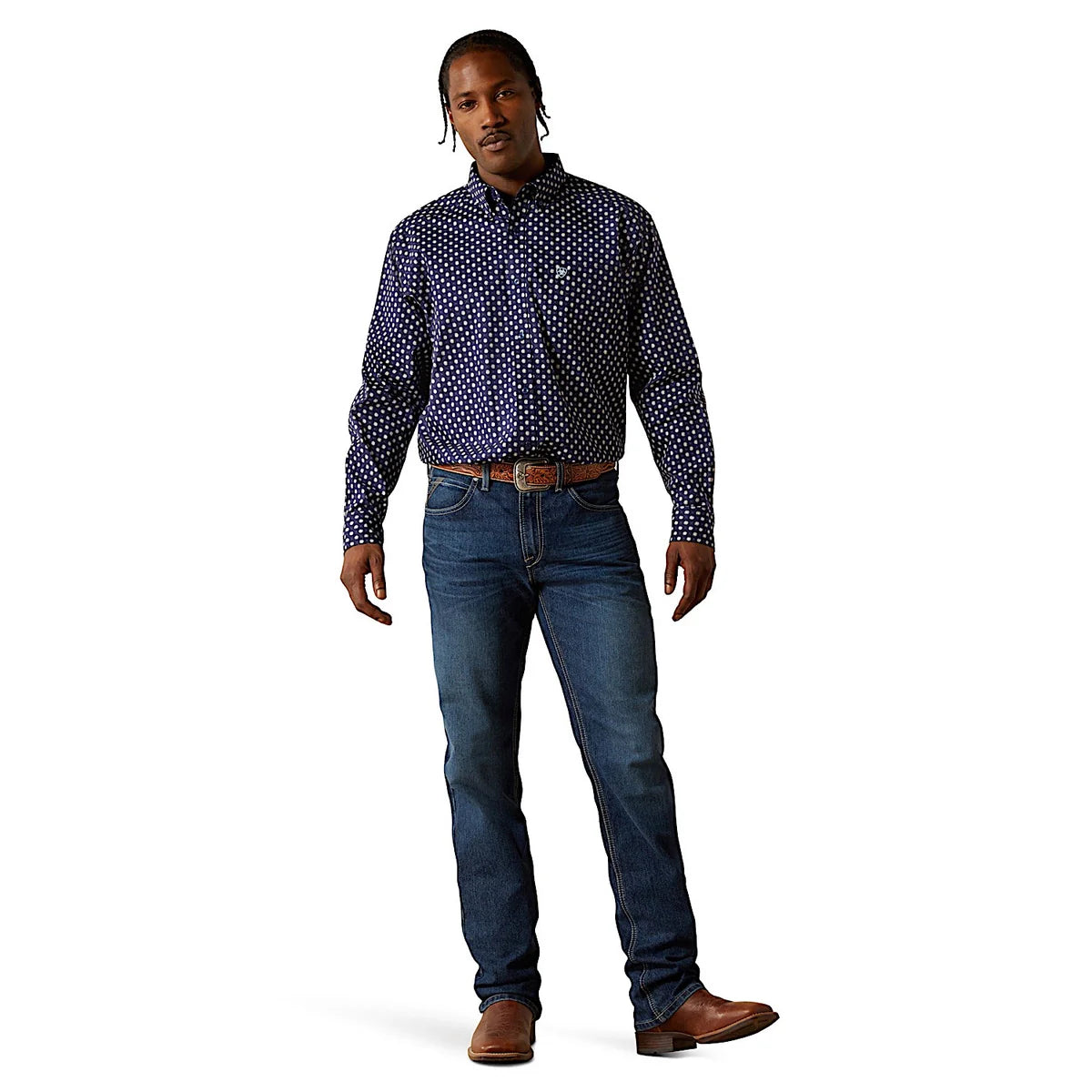 Ariat Mns Stone LS Shirt Dark Blue