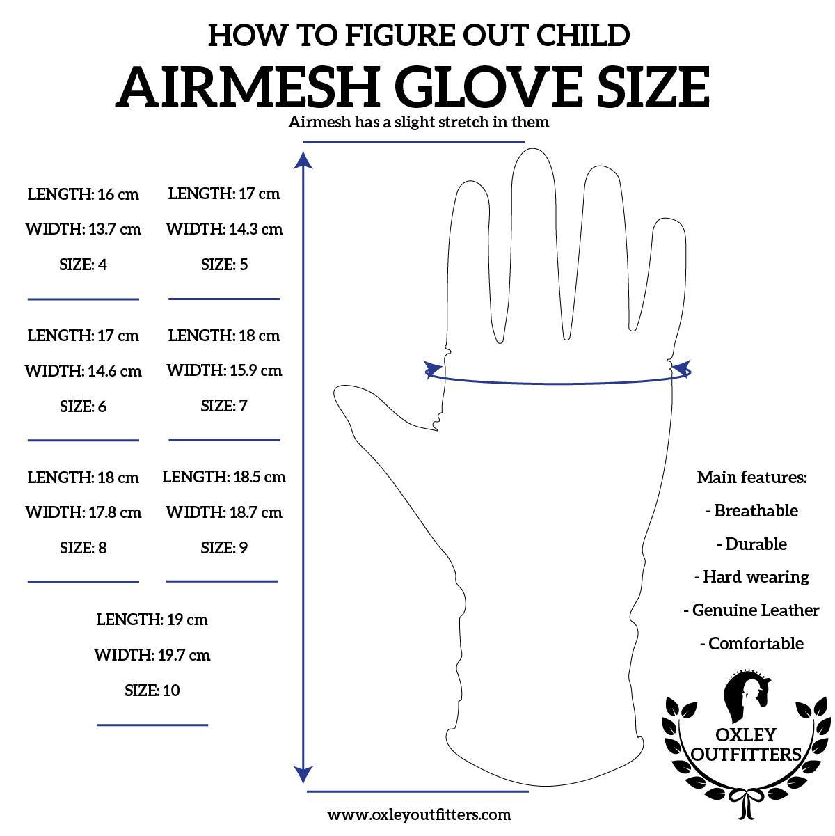 Oxley Outfitters Navy Airmesh Gloves