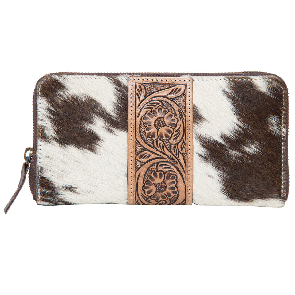 The Design Edge Salta Tooling Leather Cowhide Zippered Wallet
