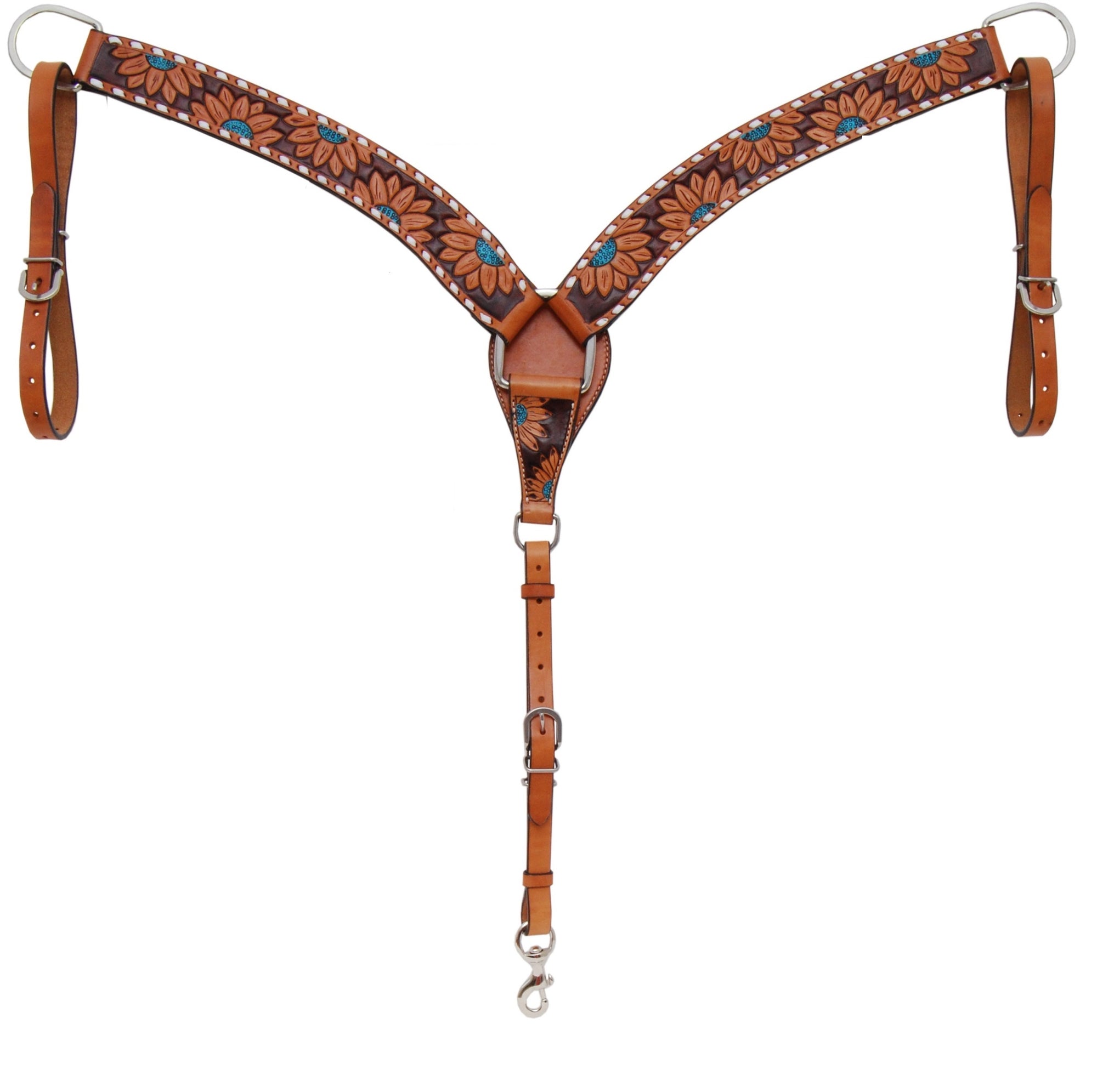 Rafter T Ranch Breastplate with Turquoise Sunflower