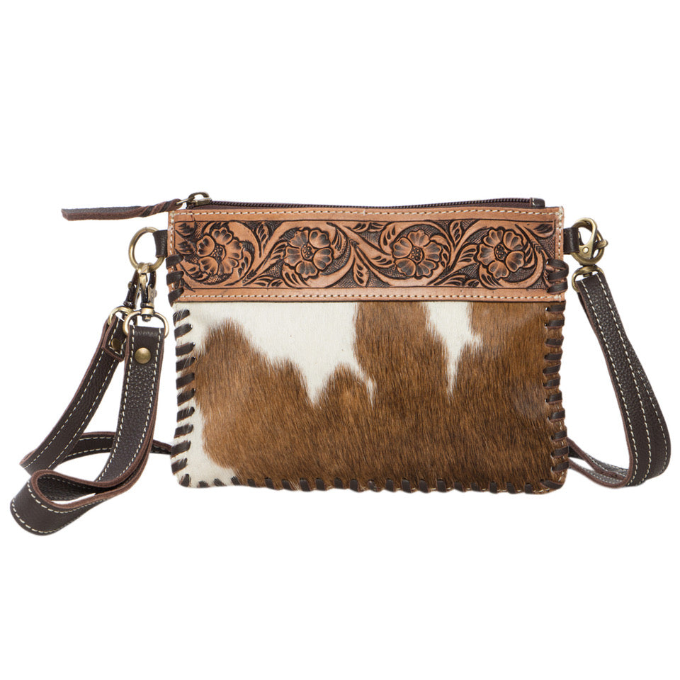 The Design Edge Tooling Leather Cowhide Small Clutch Bag