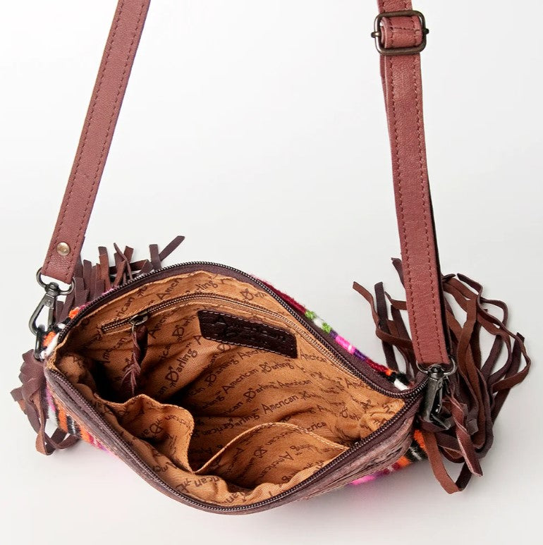 American Darling Saddle Blanket Leather Tooling Tote - EOFY Sale